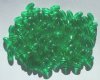 100 9x6mm Acrylic Transparent Holiday Green Ovals